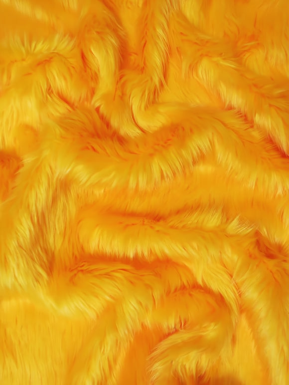 Mango Solid Shaggy Long Pile Faux Fur Fabric / Sold By The Yard/ 15 Yard Bolt