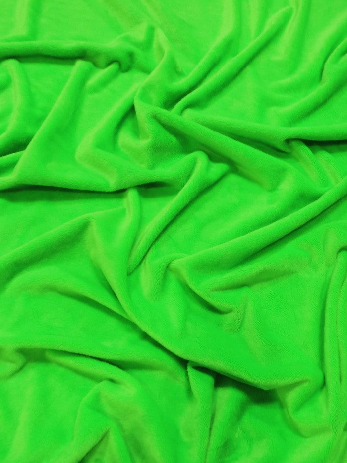 Neon Green Minky Solid Baby Soft Fabric / Sold by the Yard (Second Quality Goods)