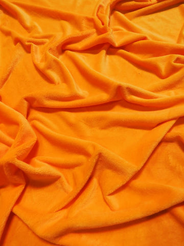 Neon Orange Minky Solid Baby Soft Fabric / Sold by the Yard