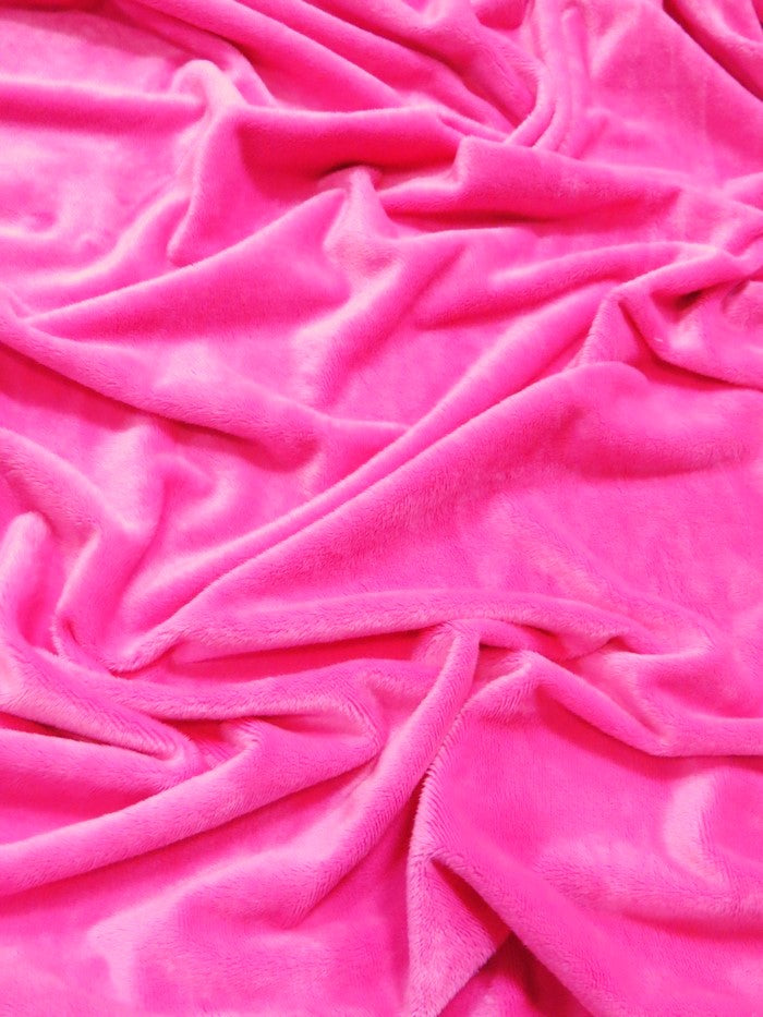 Neon Pink Minky Solid Baby Soft Fabric / Sold by the Yard (Second Quality Goods)