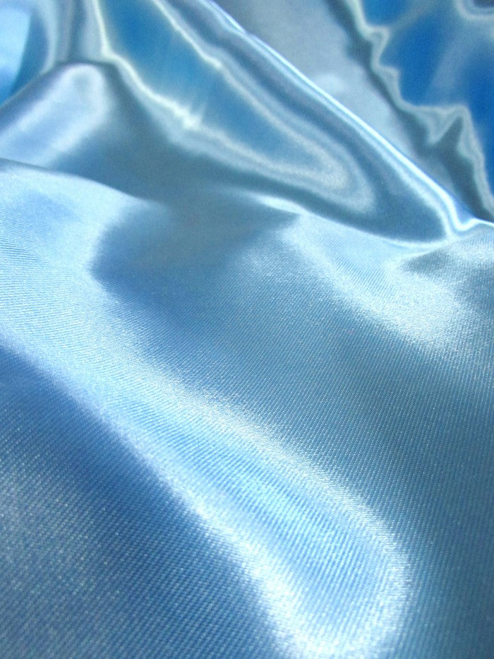 Solid Medium Weight Shiny Satin Fabric / Black