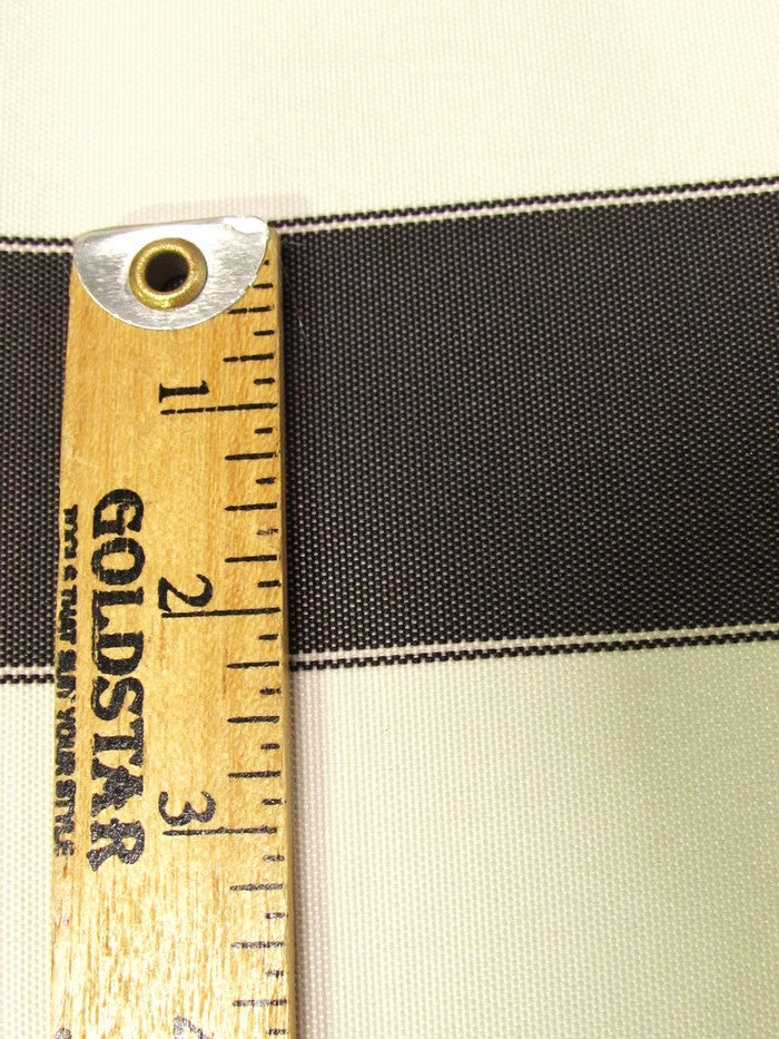 2 Tone Stripe Deck Canvas Outdoor Waterproof Fabric / Olive/Ivory / Sold By The Yard Closeout!!!