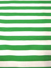 Poly Cotton 1 Inch Stripe Fabric / Kelly Green/White / Sold By The Yard