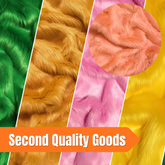 Second Quality Goods Solid Shaggy Long Pile Faux Fur Fabric / Sold by The Yard