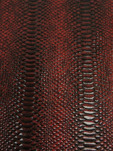 Shiny 3D Serpent Snake Embossed Vinyl Fabric / Devil Red / By The Roll - 30 Yards