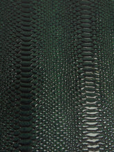Shiny 3D Serpent Snake Embossed Vinyl Fabric / Samurai Green / By The Roll - 30 Yards