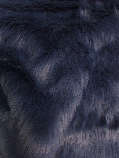Short Shag Faux Fur Fabric / Navy Blue / EcoShag 15 Yard Bolt