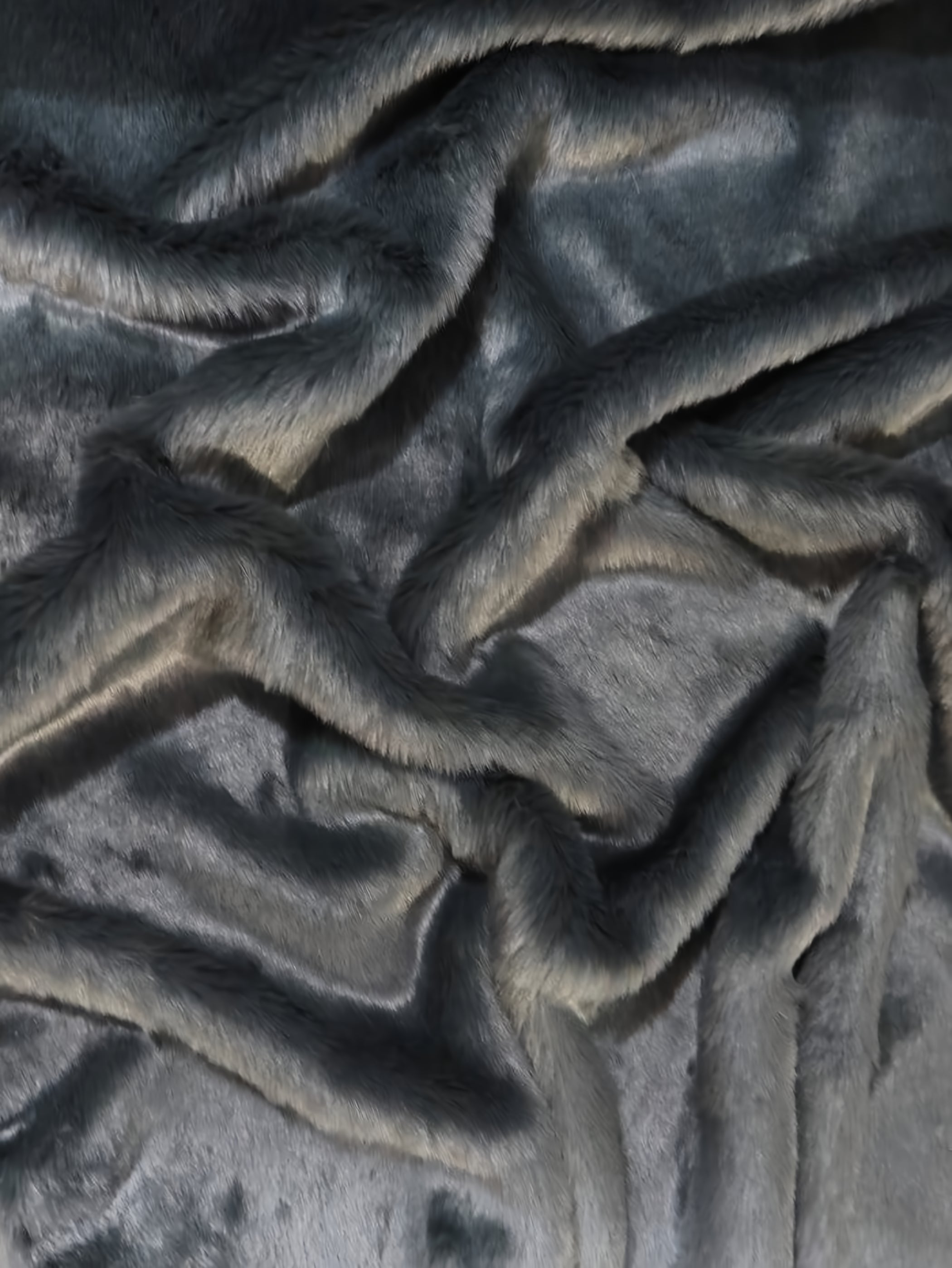 Short Shag Faux Fur Fabric / Charcoal / Sold By The Yard (Closeout)