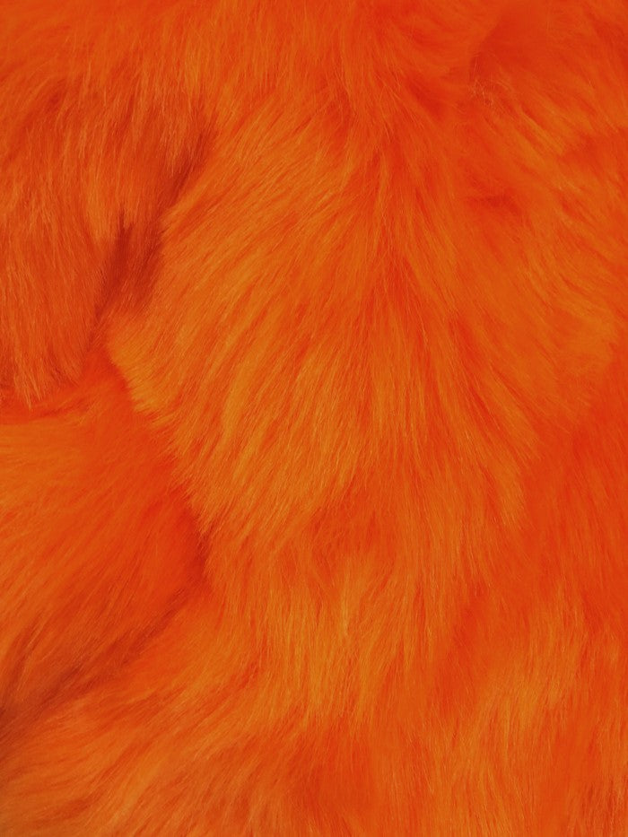 Short Shag Faux Fur Fabric / Orange  / Sold By The Yard