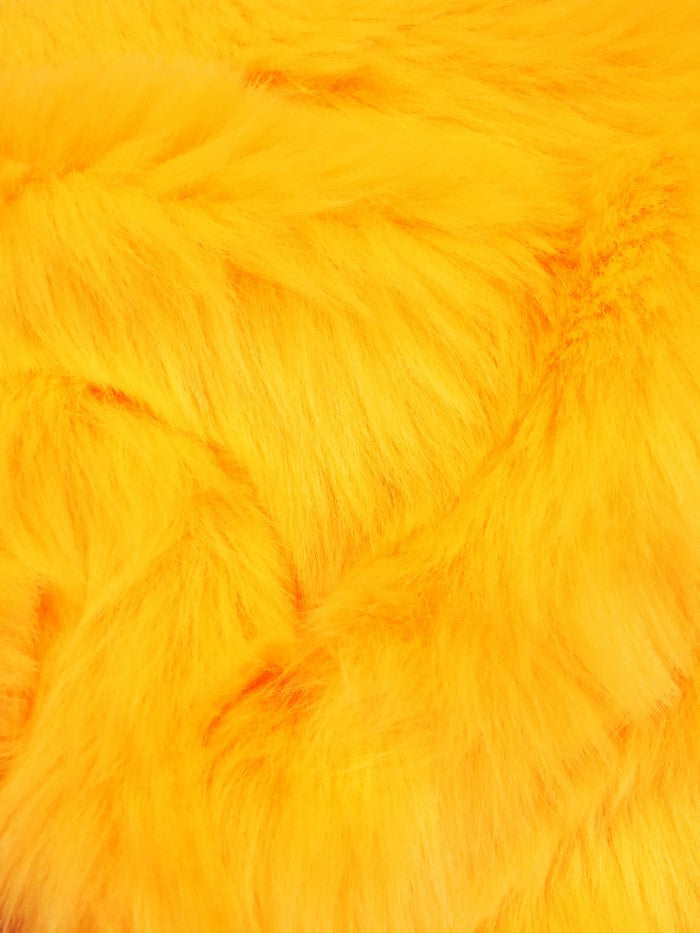 Short Shag Faux Fur Fabric / Golden Yellow / EcoShag 15 Yard Bolt