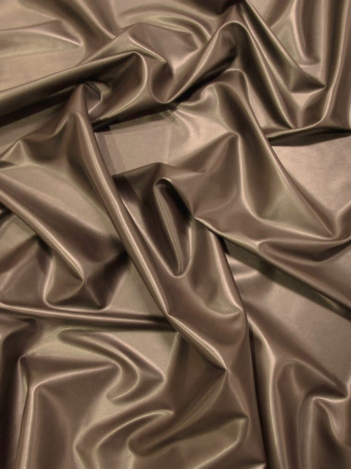 Solid Two Way Stretch Spandex Costume Dance Vinyl Fabric / Coffee / Sold By The Yard