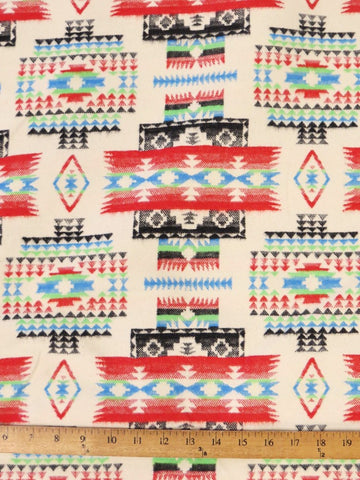 Aztec Indian Brushed Twill Fabric / Navajo / Sold By The Yard Closeout!!! - 0