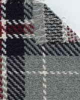 Japanese Wool-Blend in Navy/Gray/Red Plaid