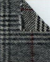 Japanese Brushed Wool-Blend in Gray/Black/Red Plaid