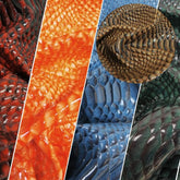 Shiny 3D Serpent Snake Embossed Vinyl Fabric / Sold by the Yard