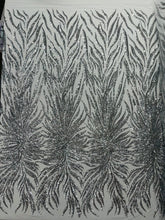 Phoenix Feather Sequin Stretch Mesh Fabric / Sold by the Yard