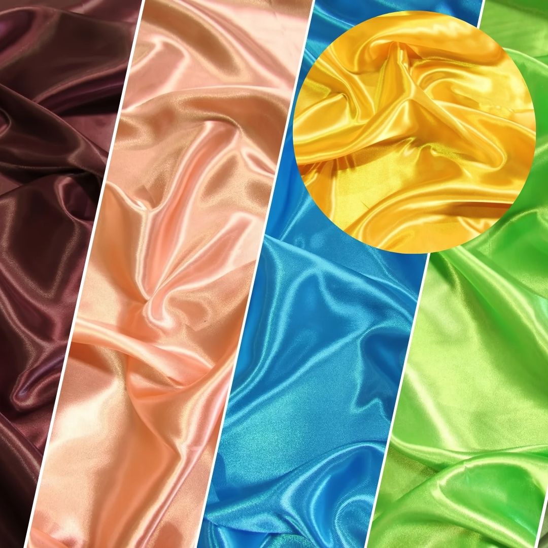 Solid Medium Weight Shiny Satin Fabric