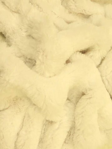 French Stretch Minky Fabric - Ivory - 0