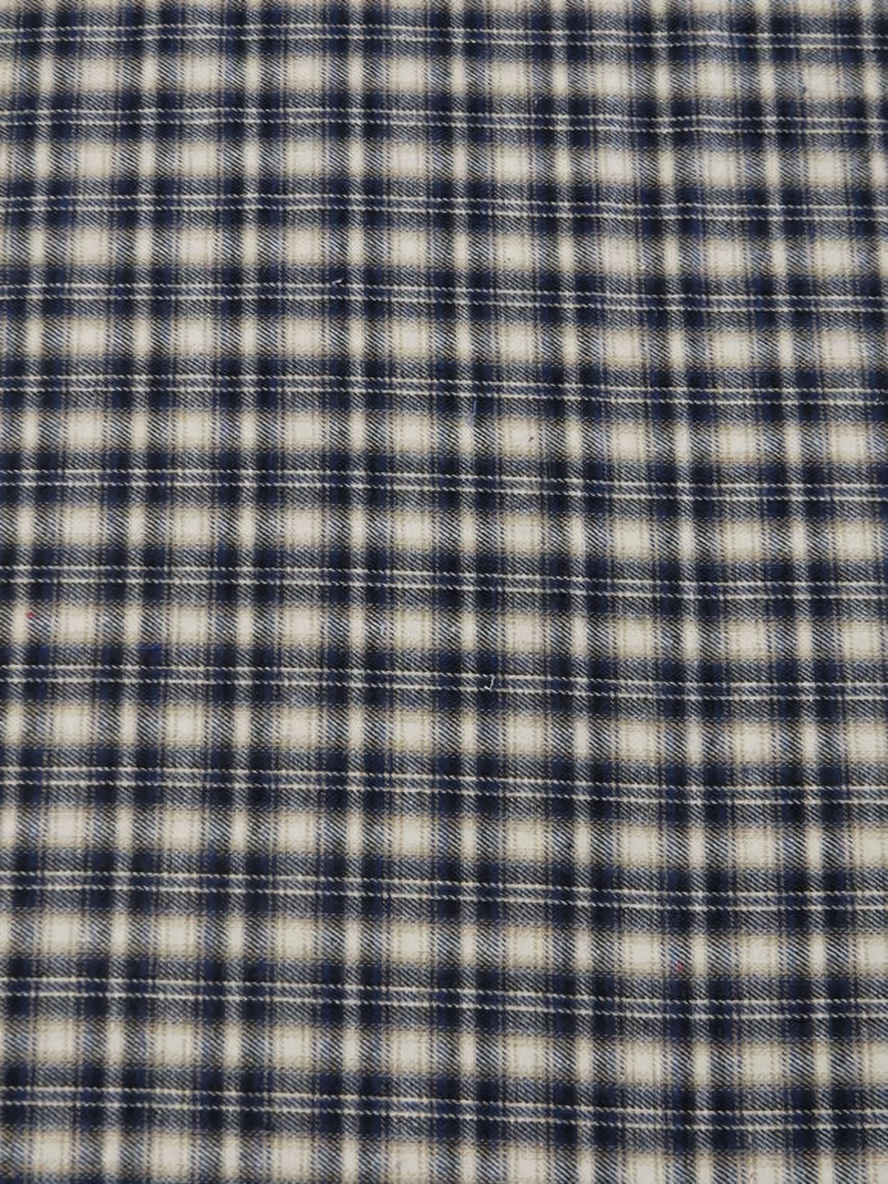 Tartan Plaid Uniform Apparel Flannel Fabric / Cream/Blue / 30 Yard Roll