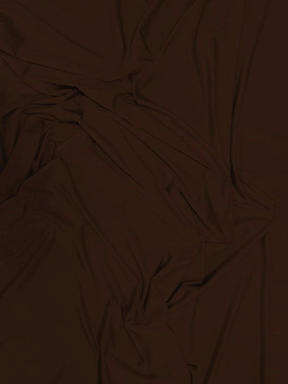 Solid Stretch Spandex Costume Nylon Fabric / Brown / Sold By The Yard