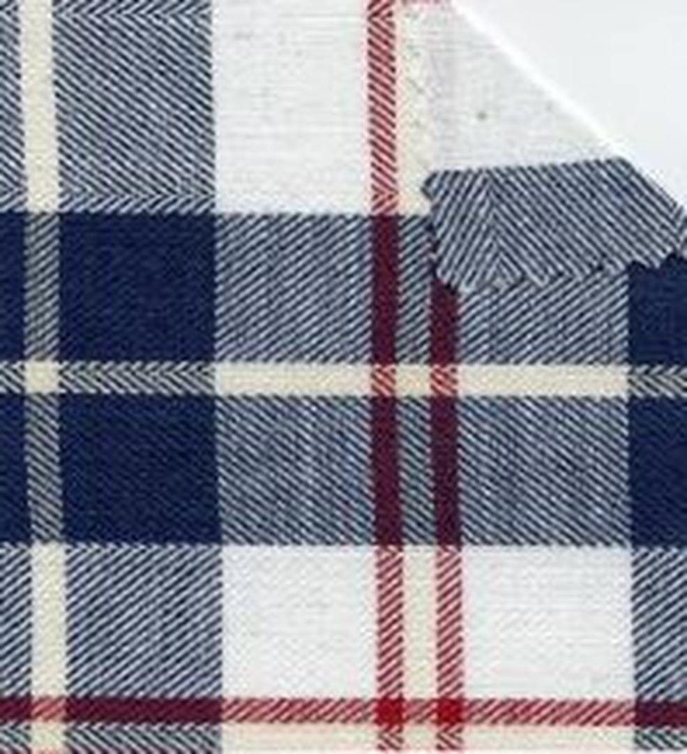 Assorted Twill / White Indigo Red Plaid / Sold by the Yard