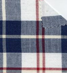 Assorted Twill / White Indigo Red Plaid / Sold by the Yard