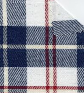 Assorted Twill / White Indigo Red Plaid / Sold by the Yard