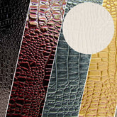 Vinyl Embossed Shiny Amazon Crocodile Fabric / Sold By The Yard