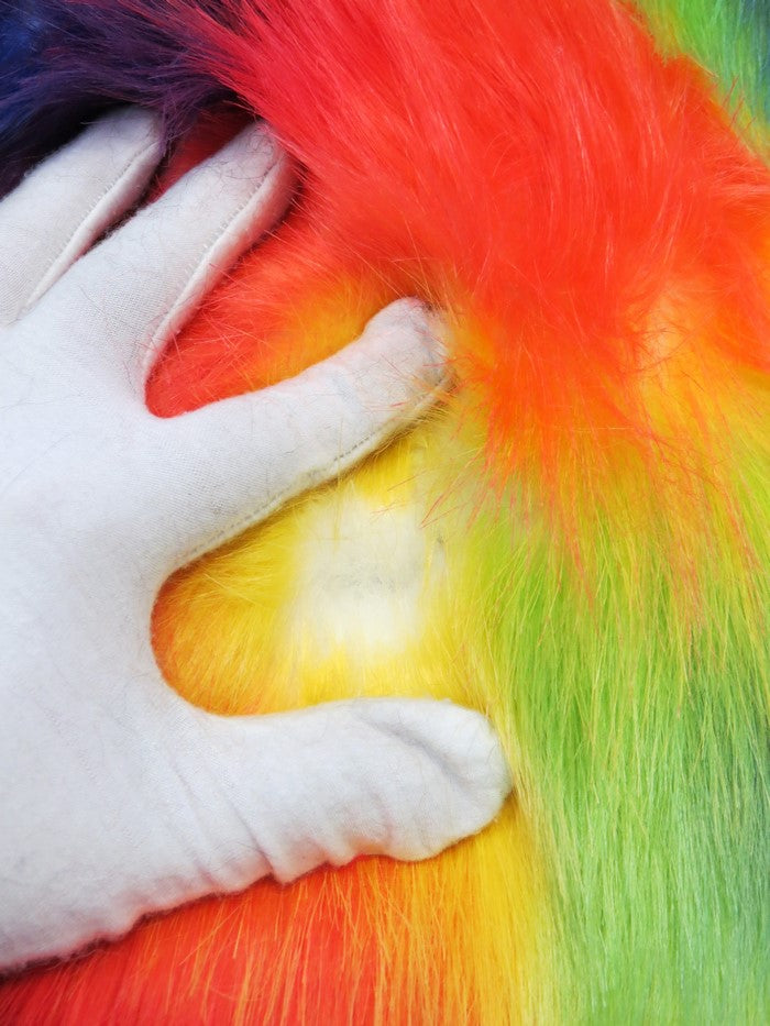Wave Rainbow 2 Wave Rainbow Long Pile Faux Fur Fabric / Sold By The Yard