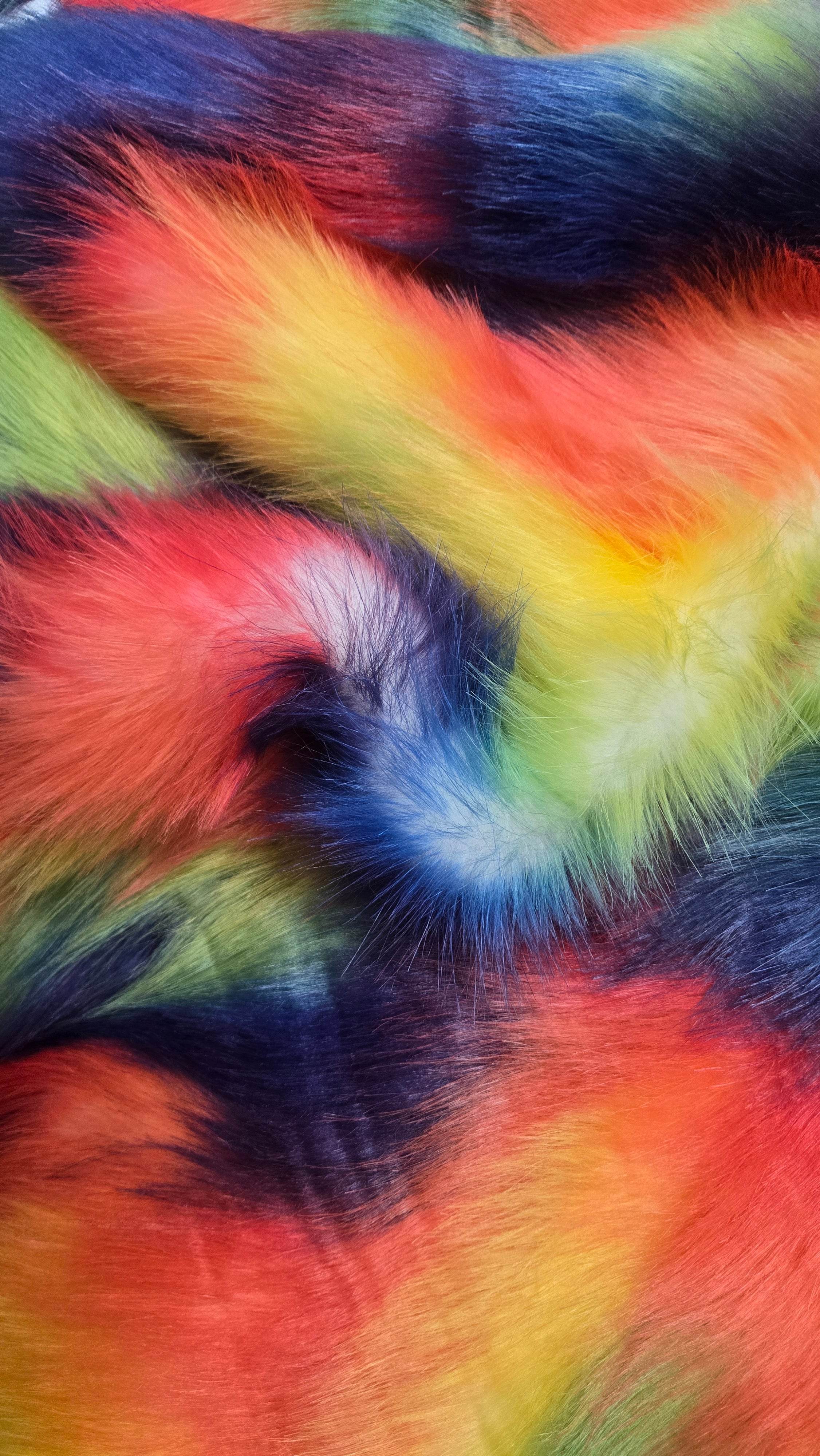 Wave Rainbow 2 Wave Rainbow Long Pile Faux Fur Fabric / Sold By The Yard