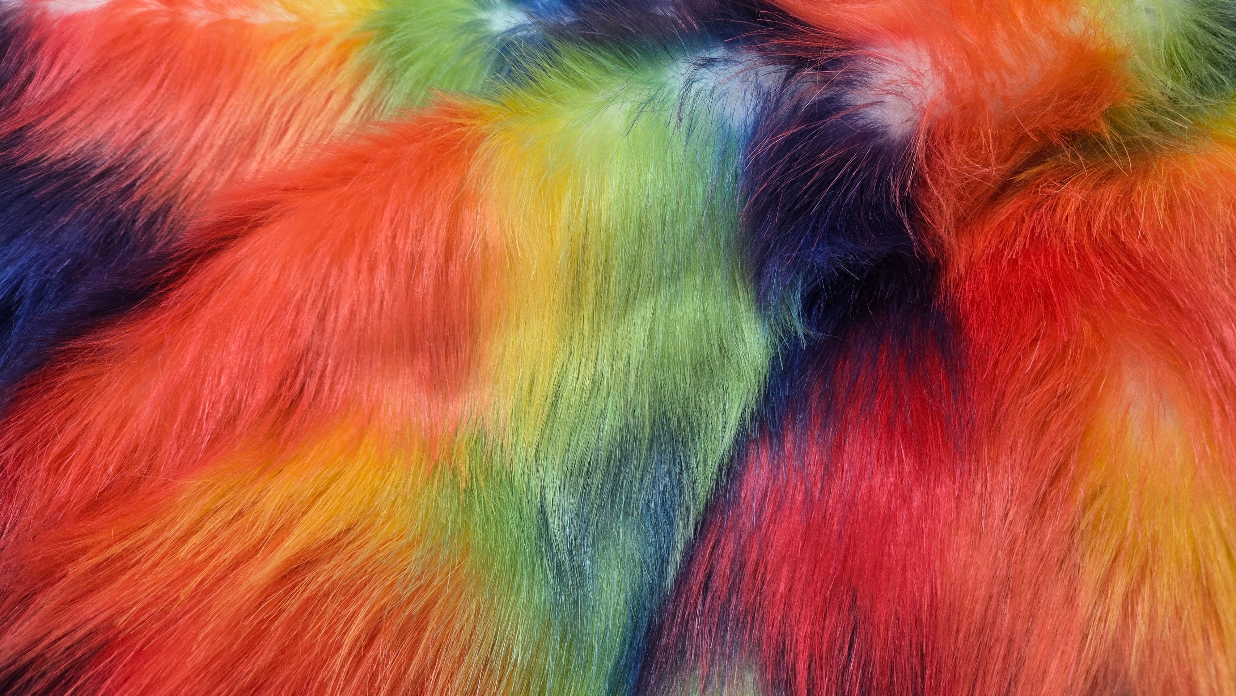 Wave Rainbow 2 Wave Rainbow Long Pile Faux Fur Fabric / Sold By The Yard