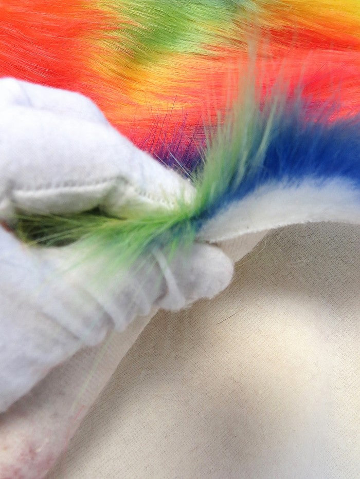 Wave Rainbow 2 Wave Rainbow Long Pile Faux Fur Fabric / Sold By The Yard