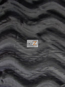 Black Velboa Solid Wavy Short Pile Fabric / By The Roll - 50 Yards-2