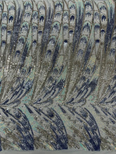Feather Wing Iridescent Sequin Stretch Mesh Fabric / Sold by the Yard