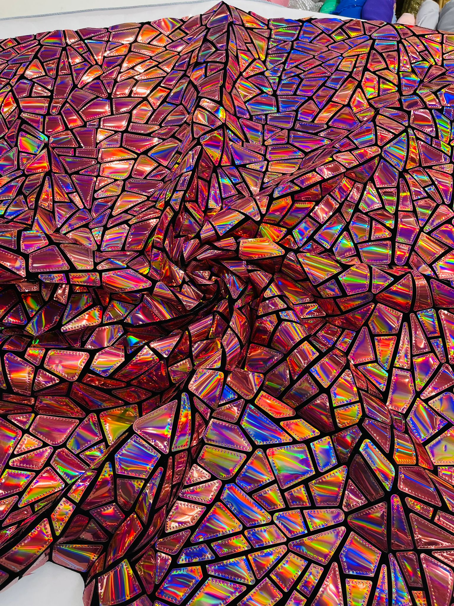 Broken Glass Sequin Velvet Fabric /Sold By The Yard