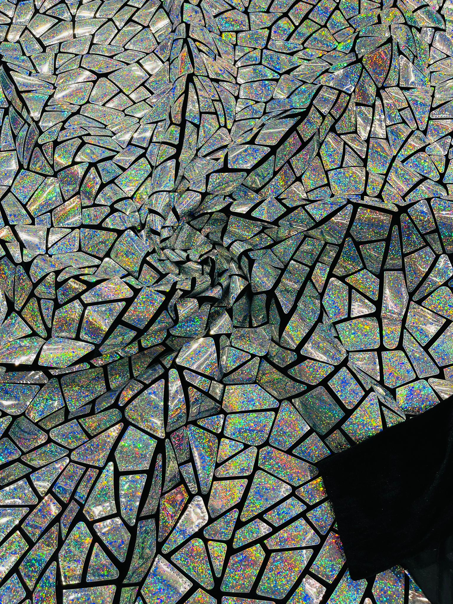 Broken Glass Sequin Velvet Fabric /Sold By The Yard