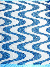 Wave Sequin Velvet Stretch Fabric / Sold by the Yard