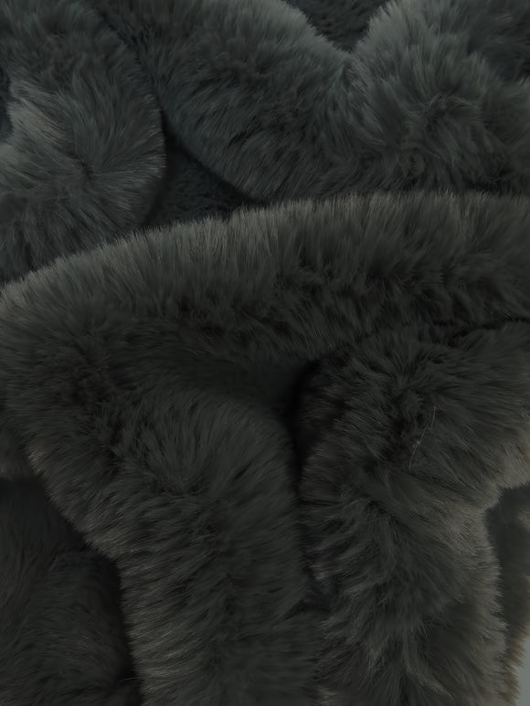 30 Yard Roll of Arctic Rabbit Minky / Charcoal