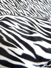 White/Black Small Stripe Velboa Zebra Animal Short Pile Fabric / By The Roll - 50 Yards