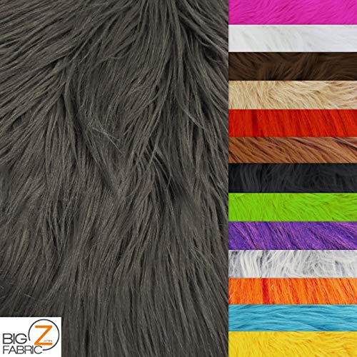 Faux Fake Fur Solid Gorilla Animal Long Pile Fabric / Black / Ecoshag 15 Yard Bolt