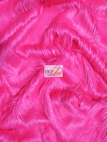 Faux Fake Fur Solid Gorilla Animal Long Pile Fabric / Fuchsia / Ecoshag 15 Yard Bolt