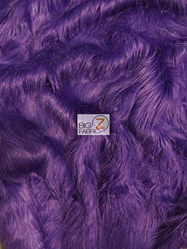 Faux Fake Fur Solid Gorilla Animal Long Pile Fabric / Purple / Ecoshag 15 Yard Bolt