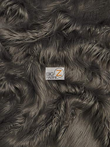 Faux Fake Fur Solid Gorilla Animal Long Pile Fabric / Pewter / Ecoshag 15 Yard Bolt