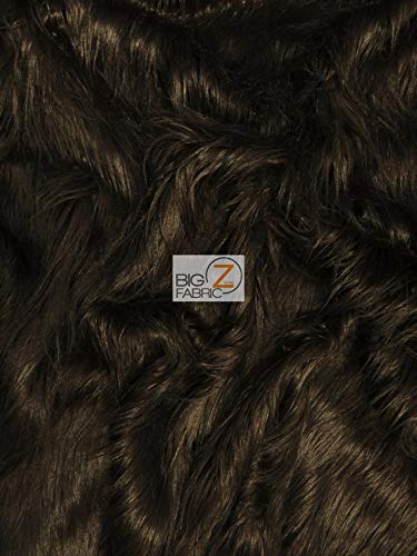 Faux Fake Fur Solid Gorilla Animal Long Pile Fabric / Brown / Ecoshag 15 Yard Bolt