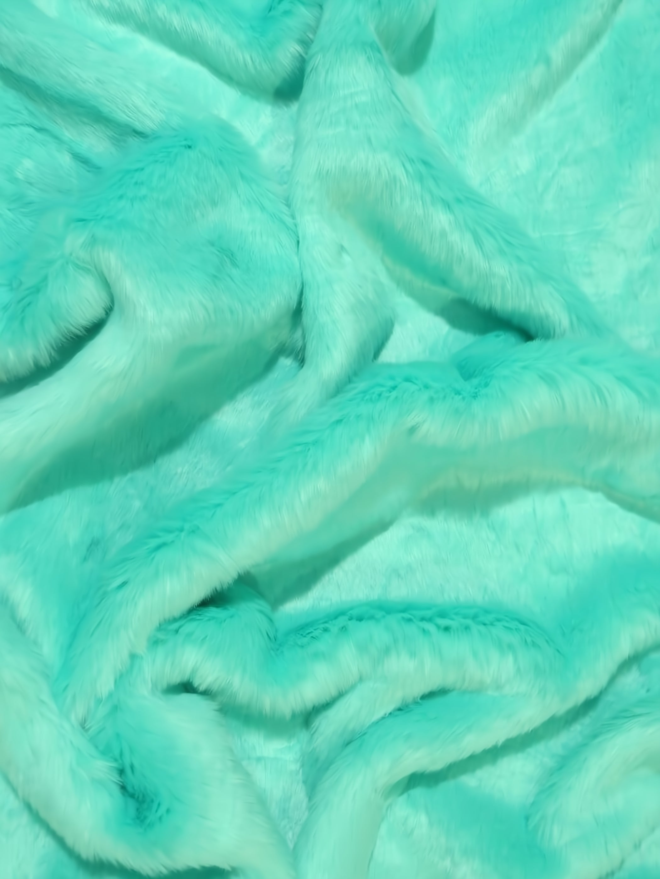 Short Shag Faux Fur Fabric / Aqua / EcoShag 15 Yard Bolt