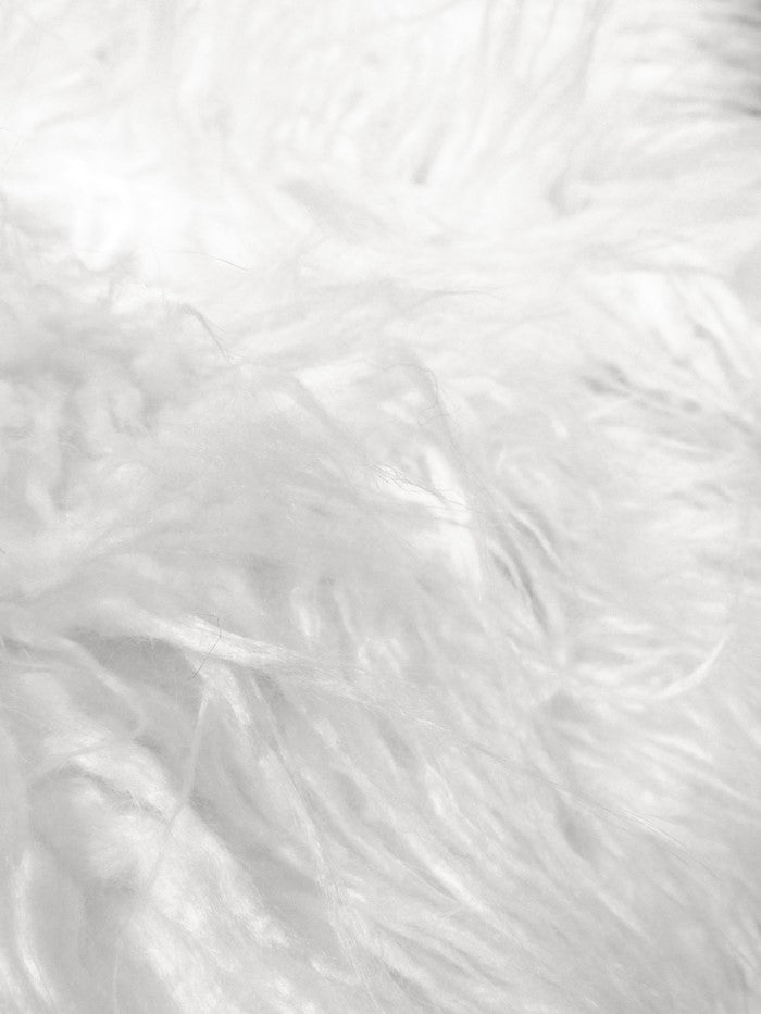 Curly Faux Fake Fur Solid Mongolian Long Pile Fabric / White / Ecoshag 15 Yard Bolt