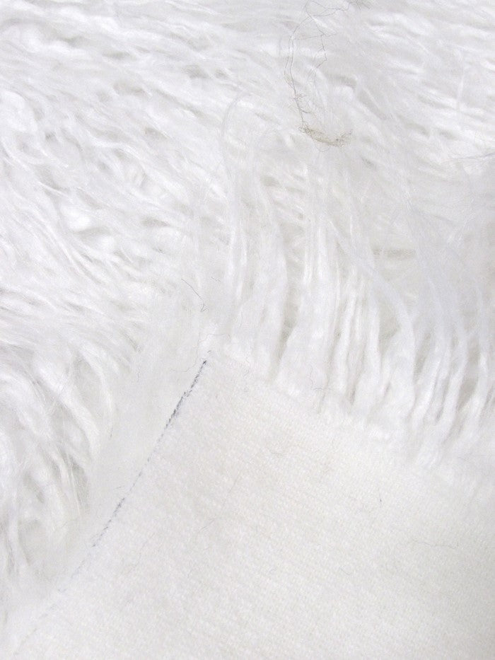 Curly Faux Fake Fur Solid Mongolian Long Pile Fabric / White / Ecoshag 15 Yard Bolt