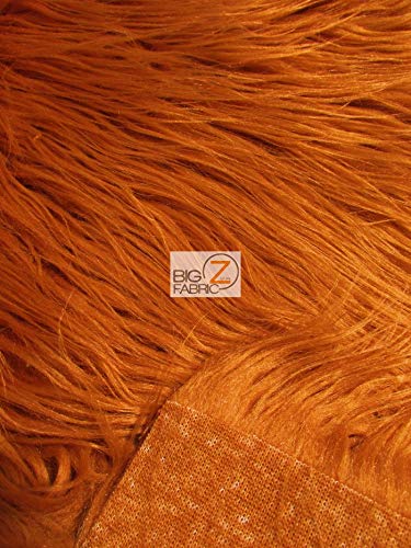 Faux Fake Fur Solid Mongolian Long Pile Fabric / Camel / Ecoshag 15 Yard Bolt