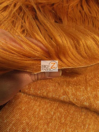 Faux Fake Fur Solid Mongolian Long Pile Fabric / Camel / Ecoshag 15 Yard Bolt