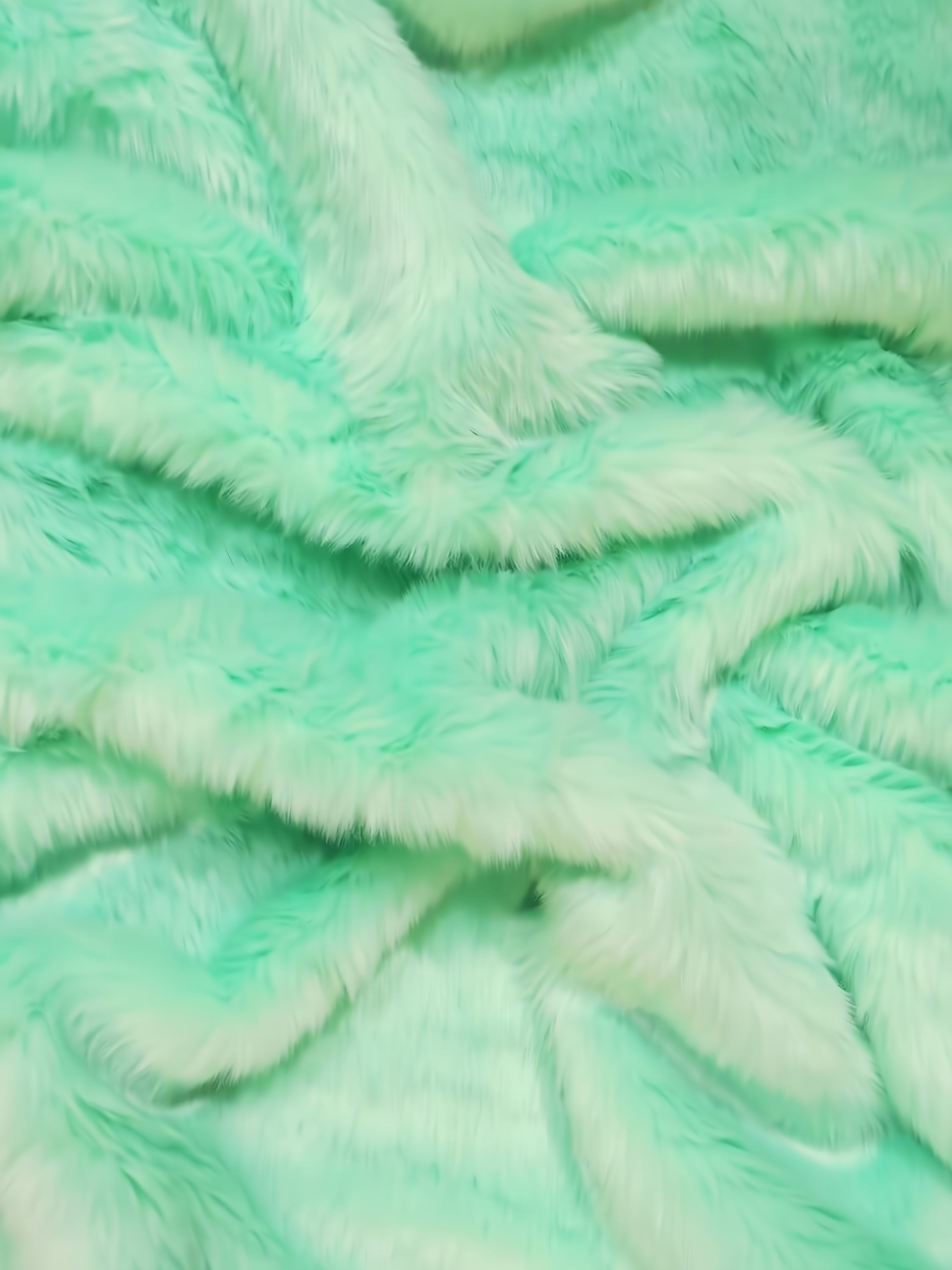 Short Shag Faux Fur Fabric / Mint / Sold By The Yard